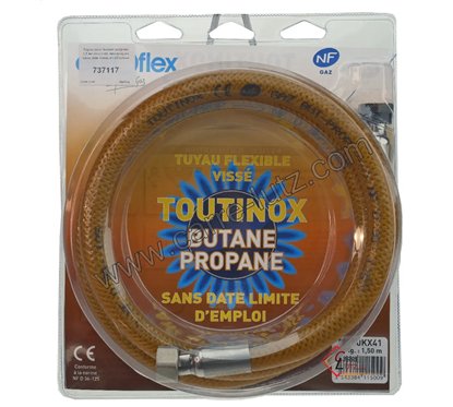 737117  Tuyau pour butane propane 1,5 mt raccords mécaniques sans date limite d’utilisation 34,70 €
