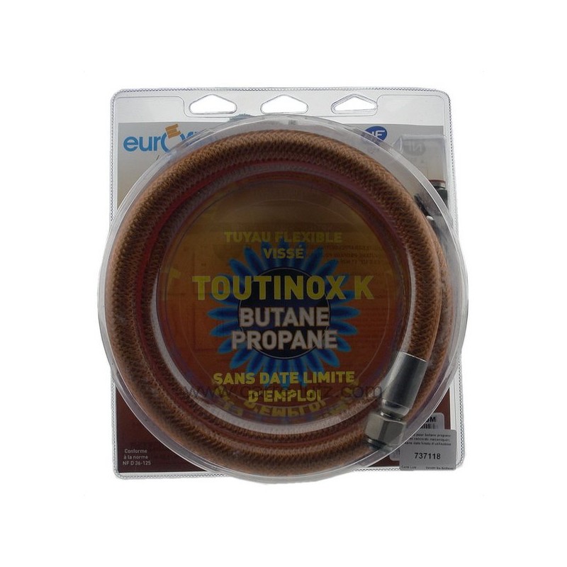 Tuyau pour butane propane 2 mt raccords mécaniques sans date limite d’utilisation Tuyau pour butane propane 2 mt raccords mécaniques sans date limite d’utilisation