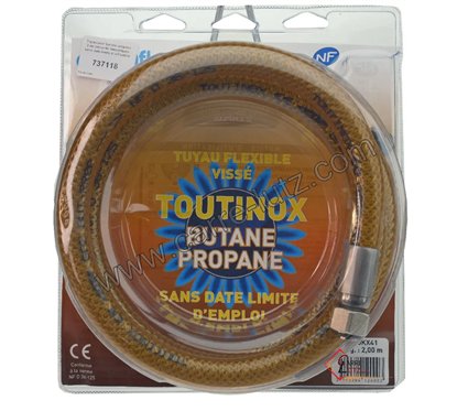 737118  Tuyau pour butane propane 2 mt raccords mécaniques sans date limite d’utilisation 38,70 €