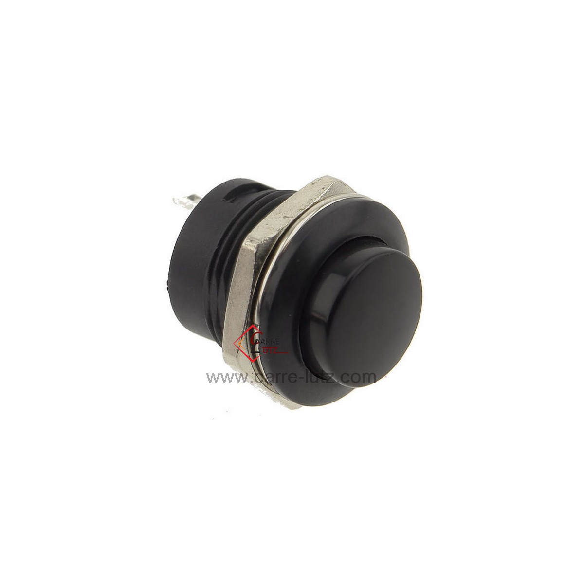 220215  Bouton poussoir noir on/off  Diamètre 16 mm 2,30 €