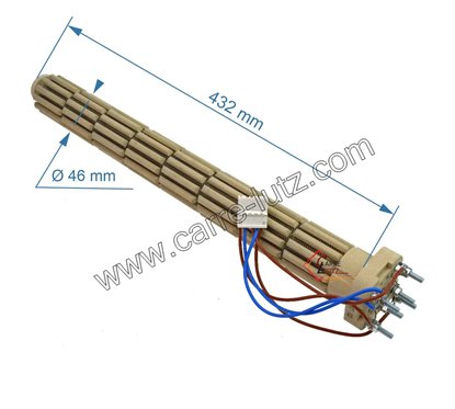 703782  Résistance stéatite cablée tête carrée 47 mm 2100W triphasée de chauffeau 80,90 €