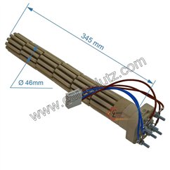 703781  Résistance stéatite cablée tête carrée 47 mm 1800W triphasée de chauffeau 72,40 €