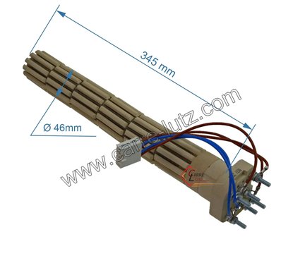 703781  Résistance stéatite cablée tête carrée 47 mm 1800W triphasée de chauffeau 72,40 €