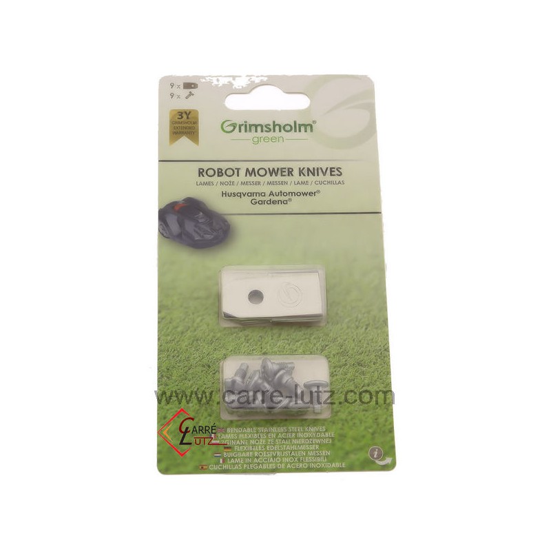 99879001  577606403 - 9 Lames de robot tondeuse HusqvarnaHUSQVARNA Ref. 966 80 95-01 966809501 5776064-02 5776064-03 57786460...