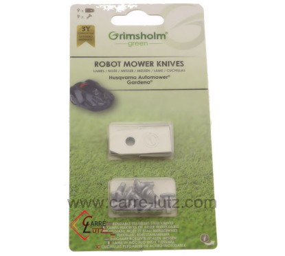 99879001  577606403 - 9 Lames de robot tondeuse HusqvarnaHUSQVARNA Ref. 966 80 95-01 966809501 5776064-02 5776064-03 57786460...