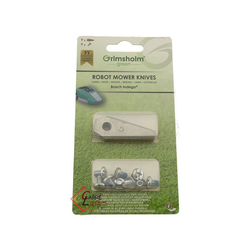99879006  F016800321 - 9 Lames de robot tondeuse Bosch 20,10 €