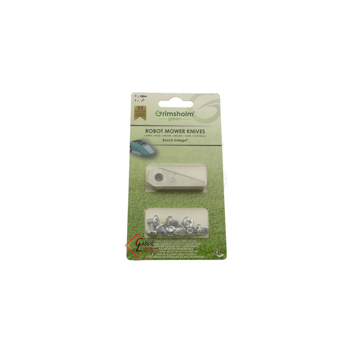 99879006  F016800321 - 9 Lames de robot tondeuse Bosch 20,10 €