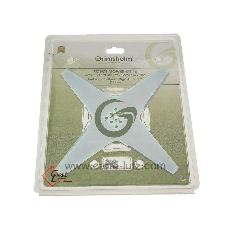 99879003  1126914301 - Lame 4 dents de robot tondeuse AMBROGIO Stiga  36,70 €