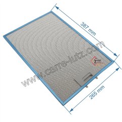 70190031  00742967 - Filtre à graisse métal 388,5x265mm de hotte aspirante Bosch Siemens 12,60 €