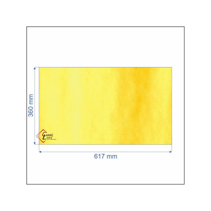 00001306042 - Vitre réfractaire Vitrocéramique 617x360mm d insert godin 3257