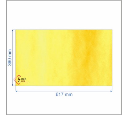 00001306042 - Vitre réfractaire Vitrocéramique 617x360mm d insert godin 3257