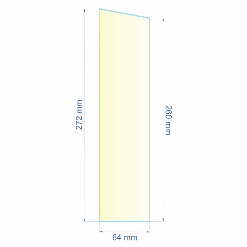 Verre réfractaire 64x260x272 mm n°20 Efel Surdiac