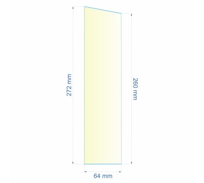 Verre réfractaire 64x260x272 mm n°20 Efel Surdiac