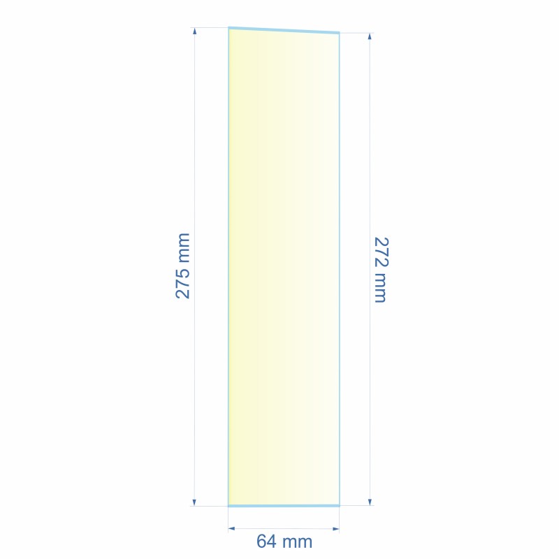 Verre réfractaire 64x272x275 mm n°21 Efel Surdiac