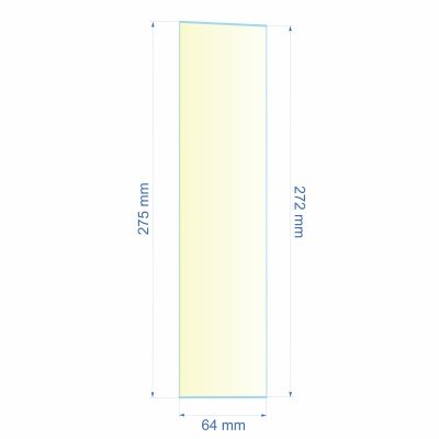 0064X272X275  Verre réfractaire 64x272x275 mm n°21 Efel Surdiac 9,70 €