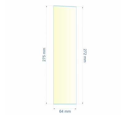 Verre réfractaire 64x272x275 mm n°21 Efel Surdiac