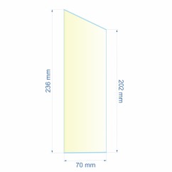 Verre réfractaire 70x202x236 mm épaisseur 3 mm n°7 Efel Surdiac, reference 0070X202X236
