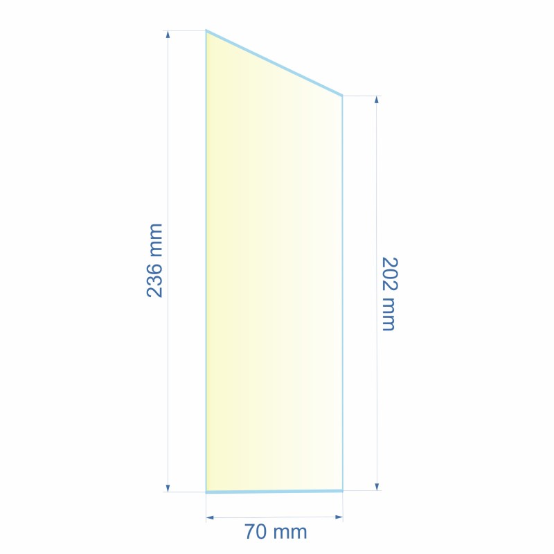 Verre réfractaire 70x202x236 mm n°7 Efel Surdiac