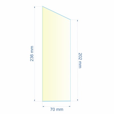 0070X202X236  Verre réfractaire 70x202x236 mm n°7 Efel Surdiac 9,20 €