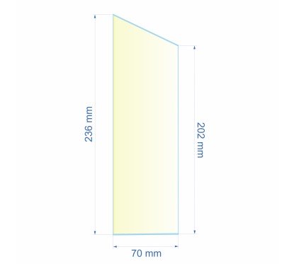 0070X202X236  Verre réfractaire 70x202x236 mm n°7 Efel Surdiac 9,20 €