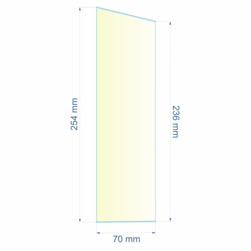 Verre réfractaire 70x236x254 mm n°8 Efel Surdiac