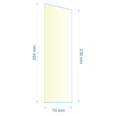 0070X236X254  Verre réfractaire 70x236x254 mm n°8 Efel Surdiac 9,80 €