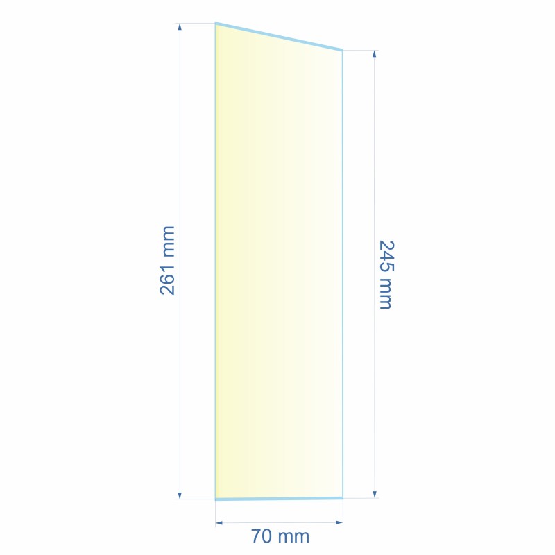 0070X245X261  Verre réfractaire 70x245x261 mm n°9 Efel Surdiac 10,10 €