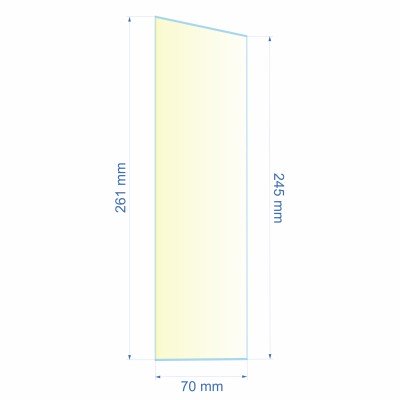 0070X245X261 Verre réfractaire 70x245x261 mm n°9 Efel Surdiac 10,10 €
