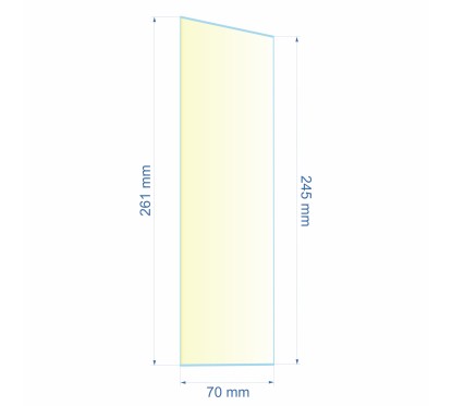 0070X245X261  Verre réfractaire 70x245x261 mm n°9 Efel Surdiac 10,10 €