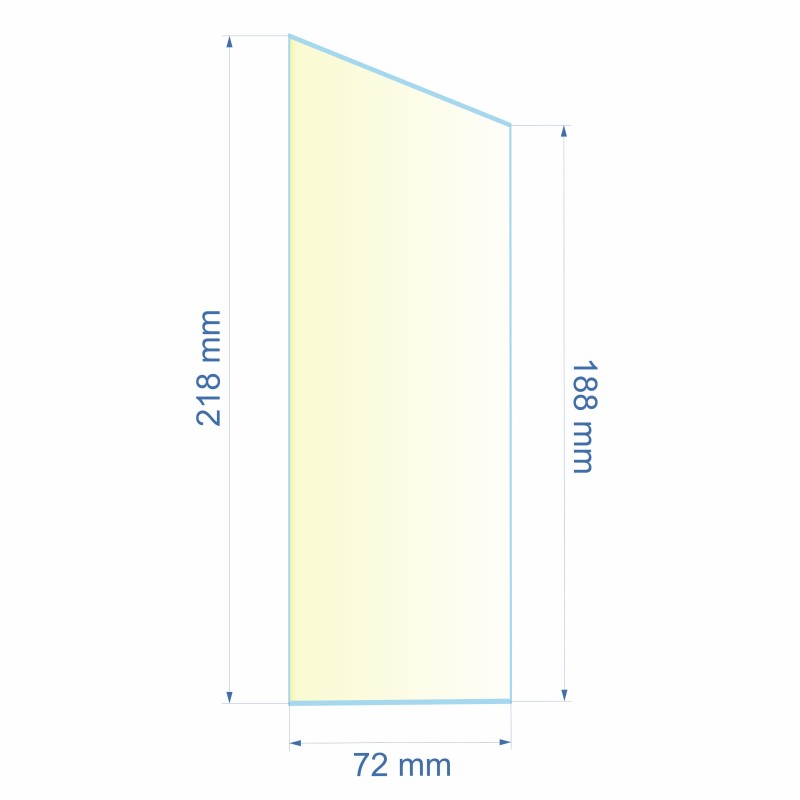 Verre réfractaire 72x218x188 mm n°4 Efel Surdiac