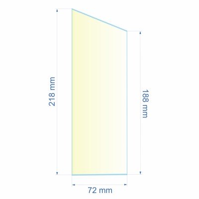 0072X218X188  Verre réfractaire 72x218x188 mm n°4 Efel Surdiac 8,70 €