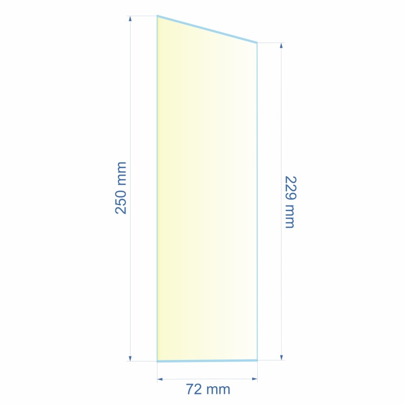 Verre réfractaire 72x229x250 mm n°13 Efel Surdiac