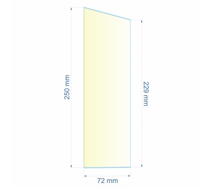 Verre réfractaire 72x229x250 mm n°13 Efel Surdiac