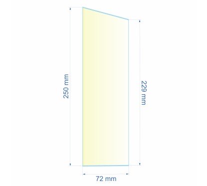 0072X229X250  Verre réfractaire 72x229x250 mm n°13 Efel Surdiac 9,90 €