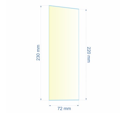 Verre réfractaire 72x230x220 mm n°5 Efel Surdiac