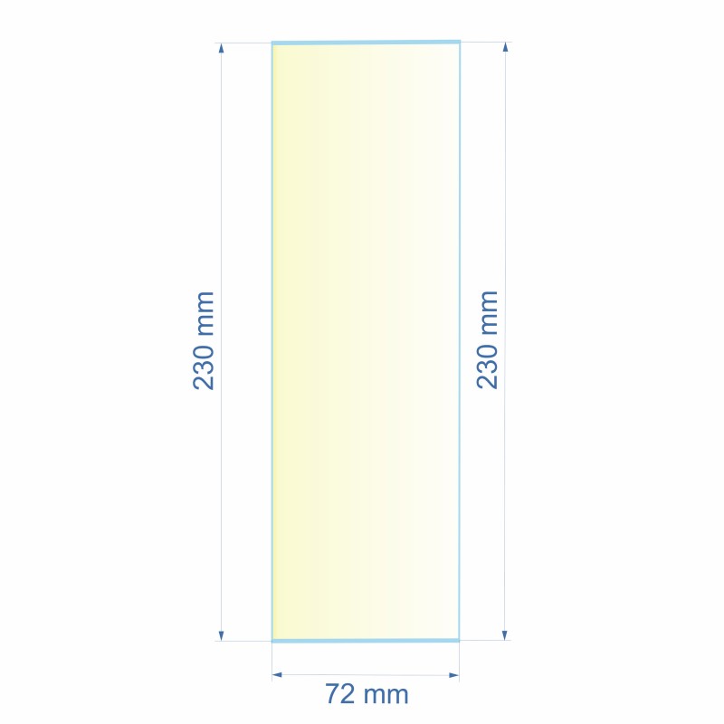 Verre réfractaire 72x230x230 mm Efel Surdiac