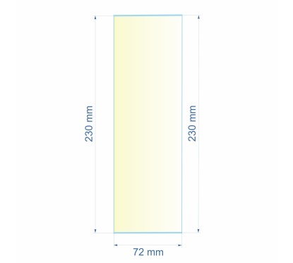 Verre réfractaire 72x230x230 mm Efel Surdiac