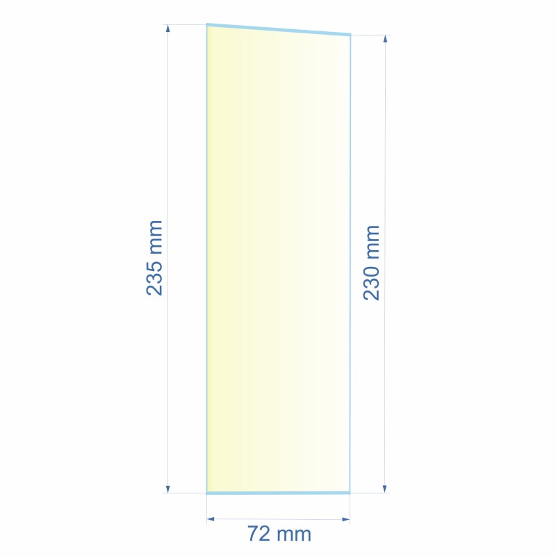 Verre réfractaire 72x230x235 mm N°6 Efel Surdiac