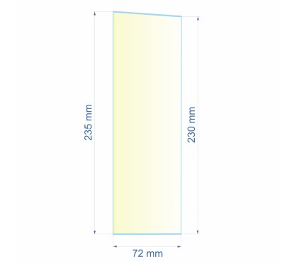 Verre réfractaire 72x230x235 mm N°6 Efel Surdiac