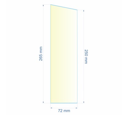 Verre réfractaire 72x250x265 mm N°14 Efel Surdiac