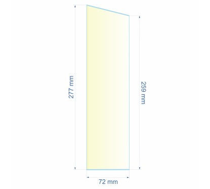 Verre réfractaire 72x259x277 mm Efel Surdiac