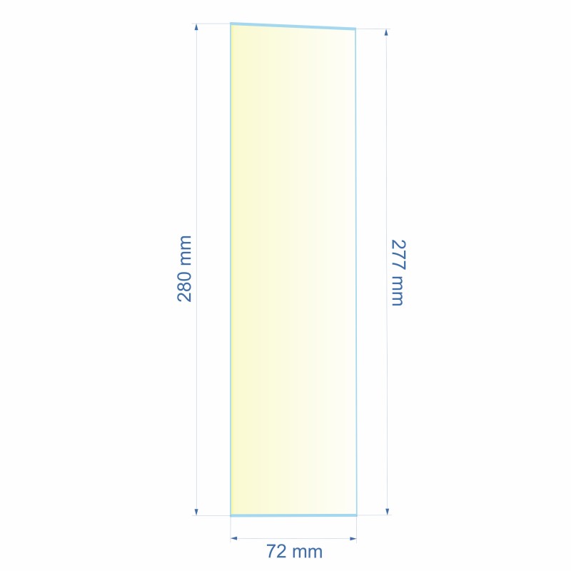 Verre réfractaire 72x277x280 mm Efel Surdiac