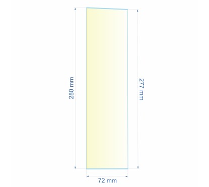 Verre réfractaire 72x277x280 mm Efel Surdiac