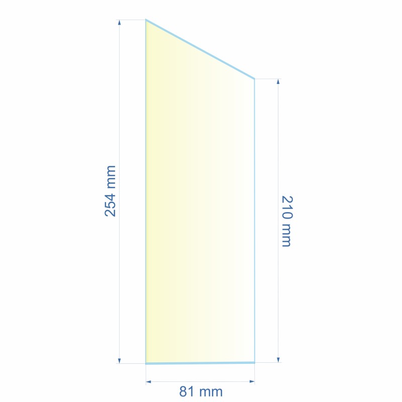 Verre réfractaire 81x254x210 mm N°1 Efel Surdiac