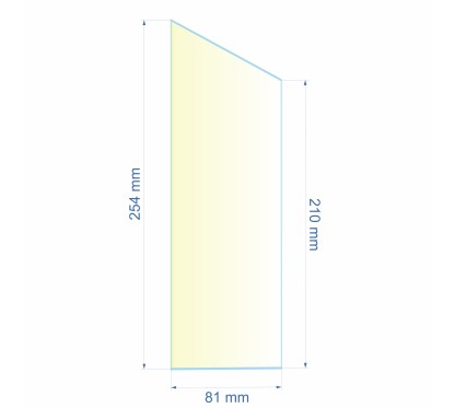 Verre réfractaire 81x254x210 mm N°1 Efel Surdiac