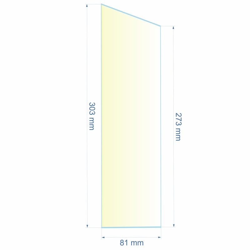 Verre réfractaire 81x273x303 mm N°12 Efel Surdiac