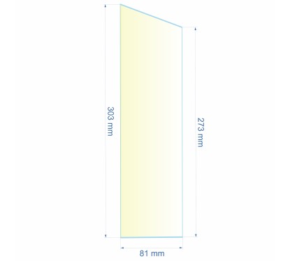 Verre réfractaire 81x273x303 mm N°12 Efel Surdiac