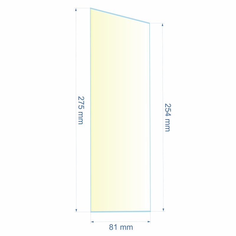 0081X275X254  Verre réfractaire 81x275x254 mm N°2 Efel Surdiac 12,30 €