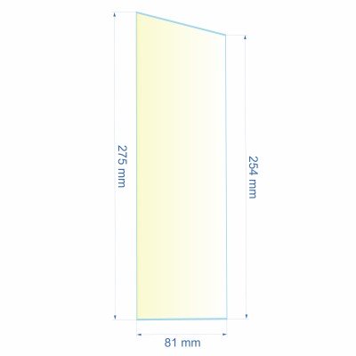 0081X275X254  Verre réfractaire 81x275x254 mm N°2 Efel Surdiac 12,30 €