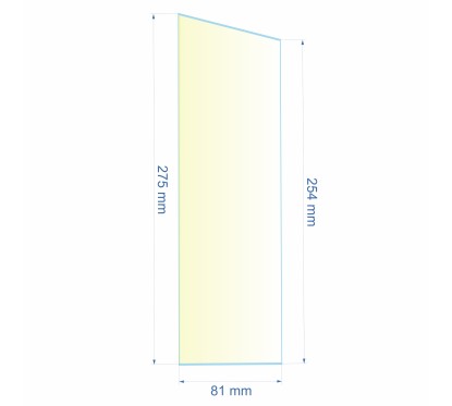 0081X275X254  Verre réfractaire 81x275x254 mm N°2 Efel Surdiac 12,30 €